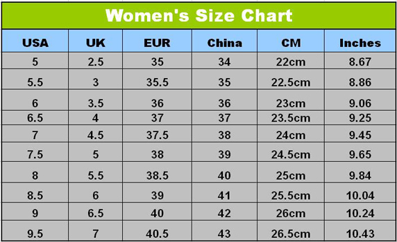 Shoe Size Chart To China