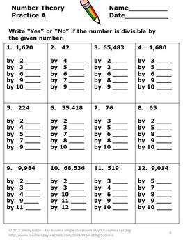 Divisibility Rules Worksheets { Multiples and Divisors 