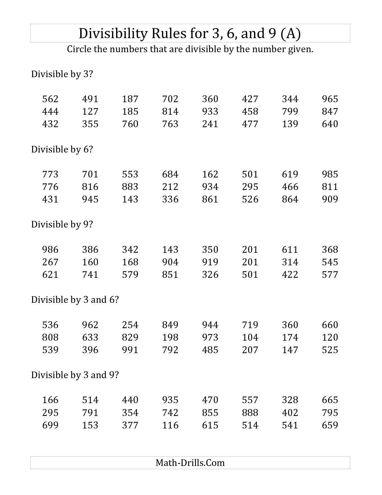 Divisibility Rules Worksheet Pdf amulette