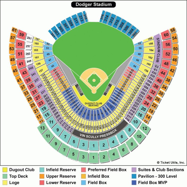 Dodger Stadium Detailed Seating Chart | amulette