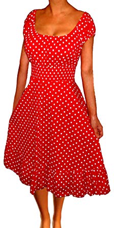 Funfash Plus Size Women Polka Dots Rockabilly Retro Cocktail Dress 