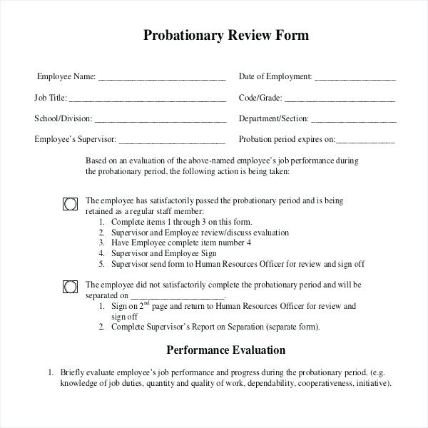 employee probationary period agreement template template 90 day 