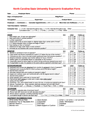 Ergonomic Assessment Form Fill Online, Printable, Fillable 