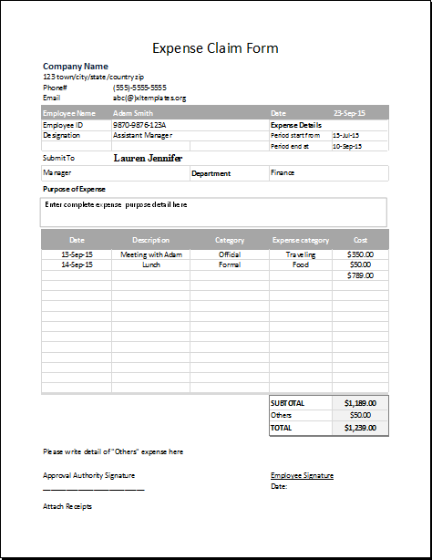 travel expense form template excel Melo.in tandem.co