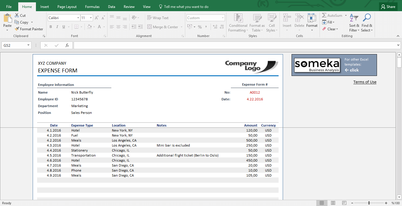 expense form excel Akba.katadhin.co