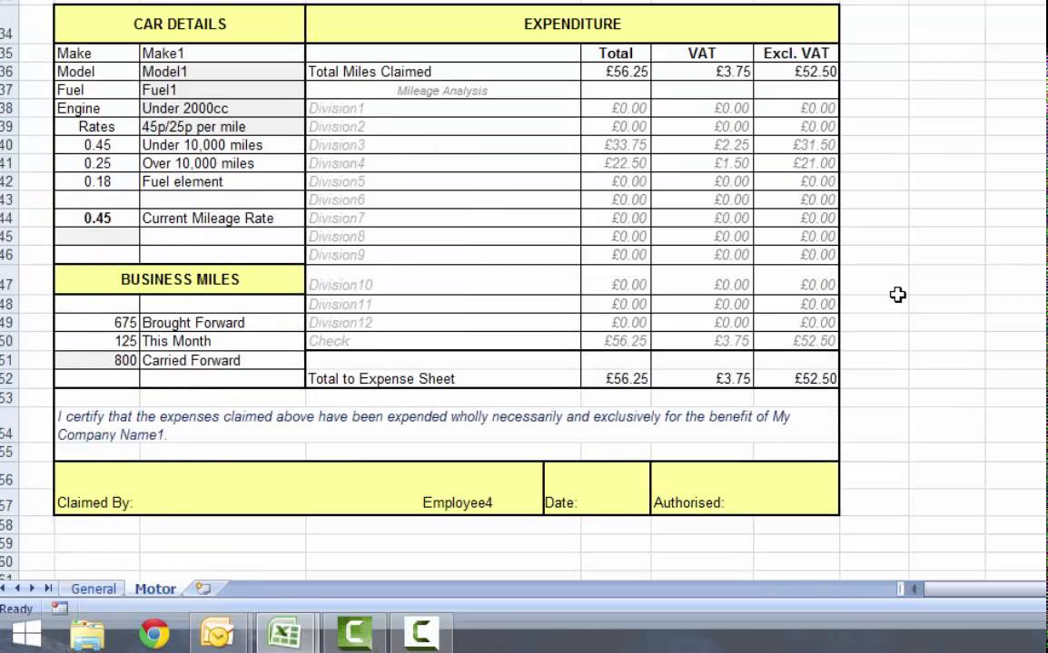 Free Expense Report Form Template For Excel