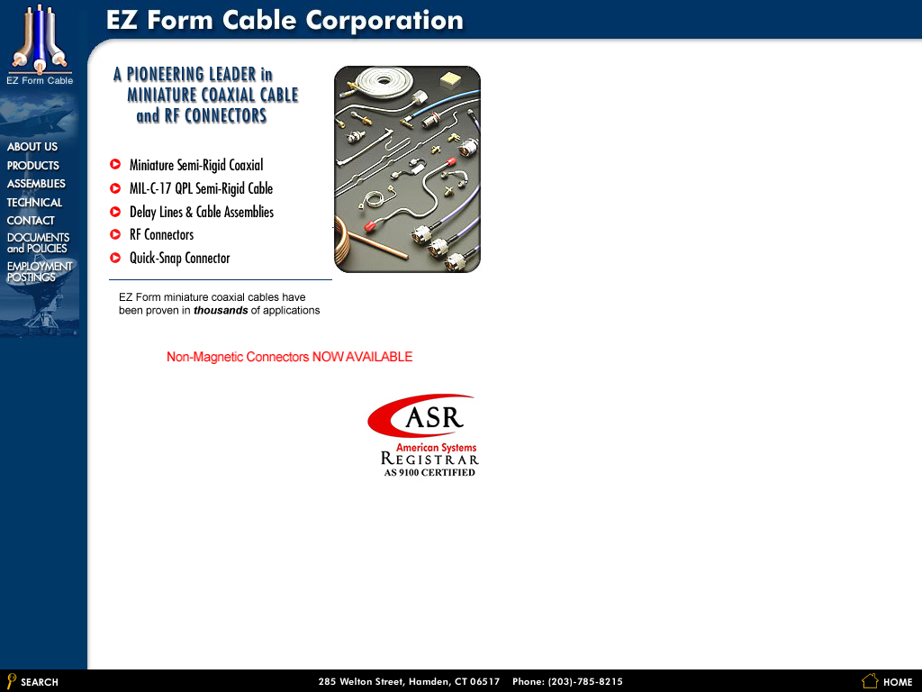 EZ Form Cable – A pioneering leader in Miniature Coaxial Cable and 