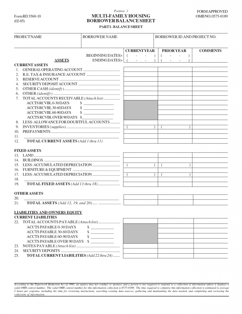 Family Balance Sheet | amulette