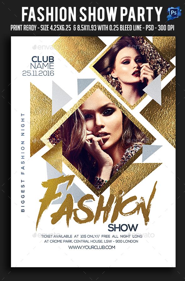Fashion Show Party Flyer Template PSD | Flyer Templates 