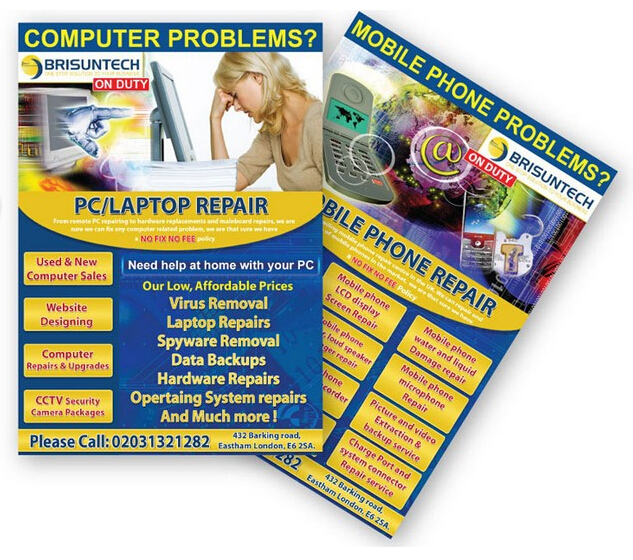A3 Customize flyer printing, 157gsm Art Paper printed leaflet with 