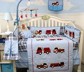 Amazon.: SoHo Fire Trucks Baby Crib Nursery Bedding Set 13 pcs 