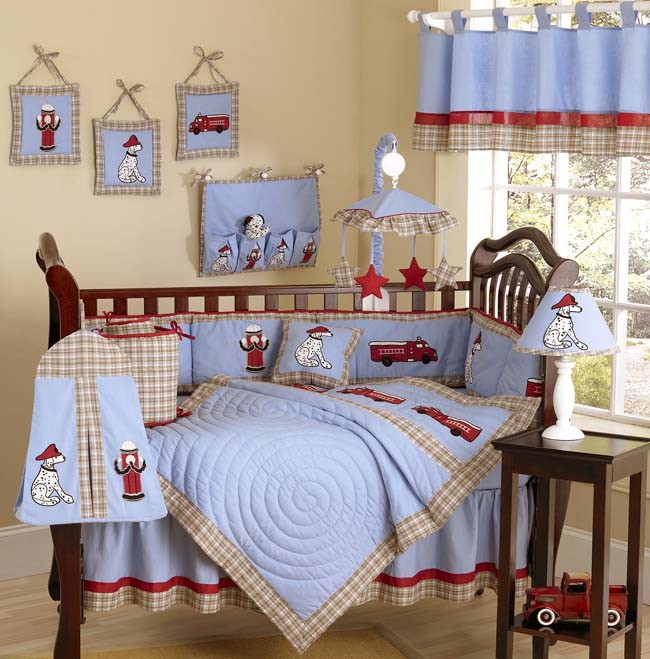 Fire Truck Baby Bedding 9 Pc Crib Set by Jojo only $108.99