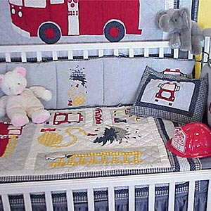 Patch Magic Fire Truck 6 Piece Crib Bedding Set