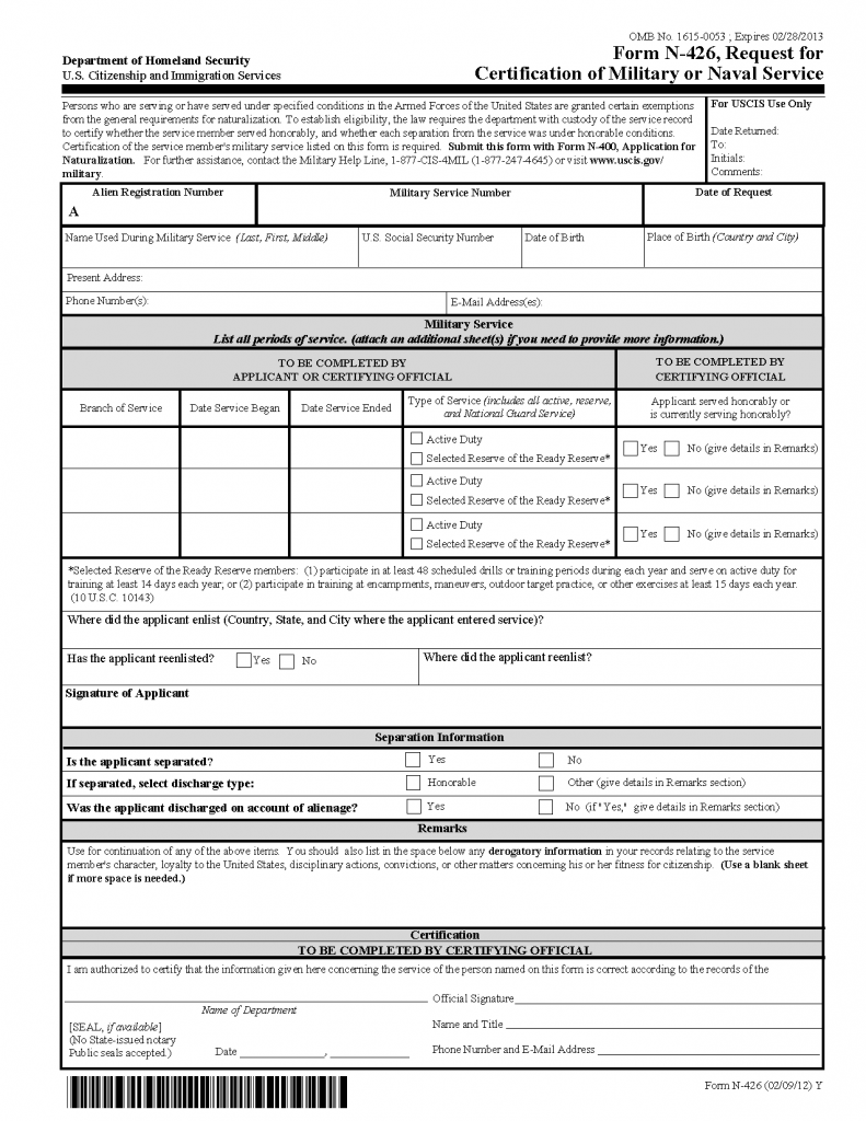 Form N 14 Naturalization | amulette