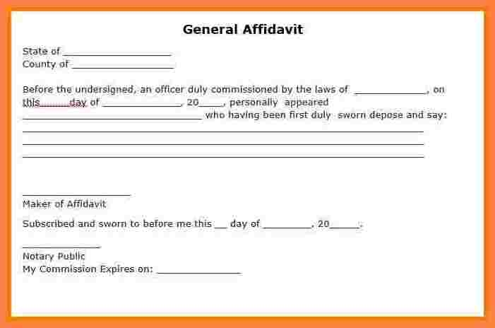 Free Affidavit Form Download | Waiter Resume Examples For Letters 