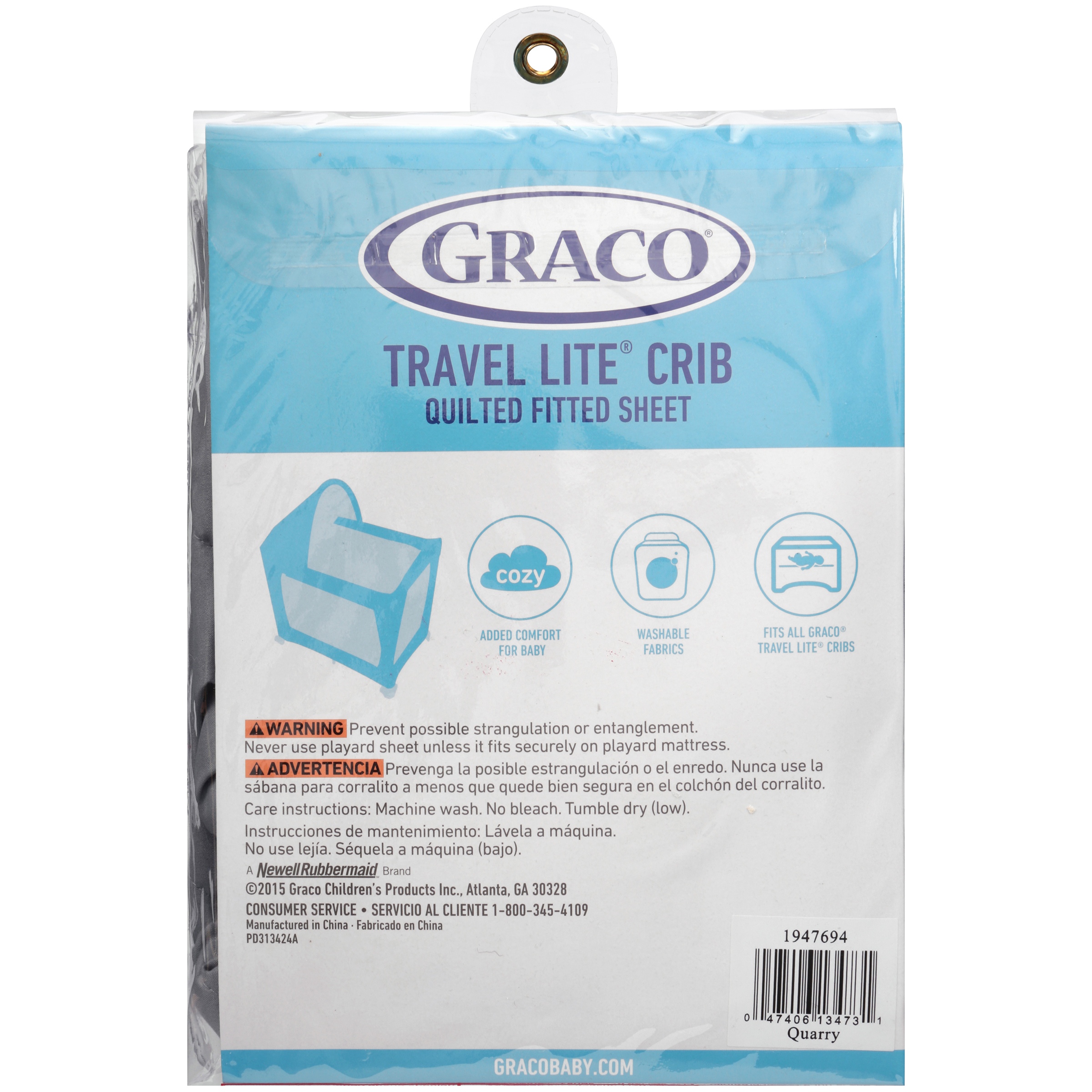 Graco Travel Lite Crib Quarry Quilted Fitted Sheet Walmart.com