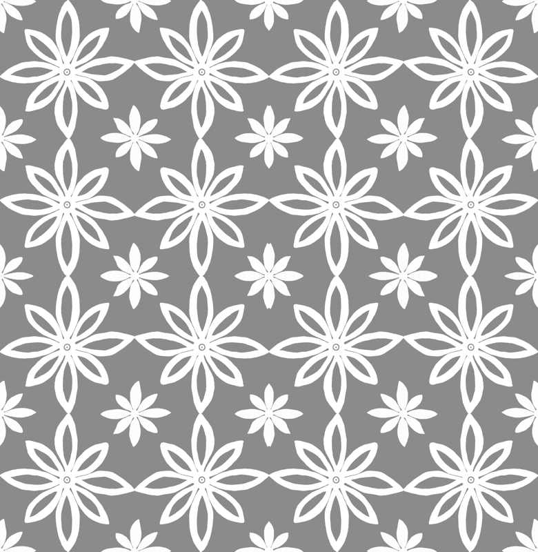 Pattern With 2 Flowers in Grey and White giftwrap martaharvey 