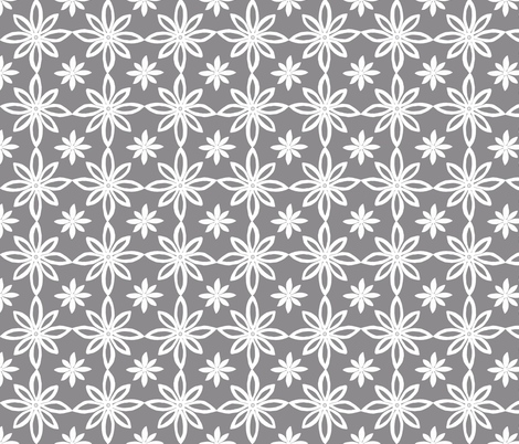 Pattern With 2 Flowers in Grey and White giftwrap martaharvey 