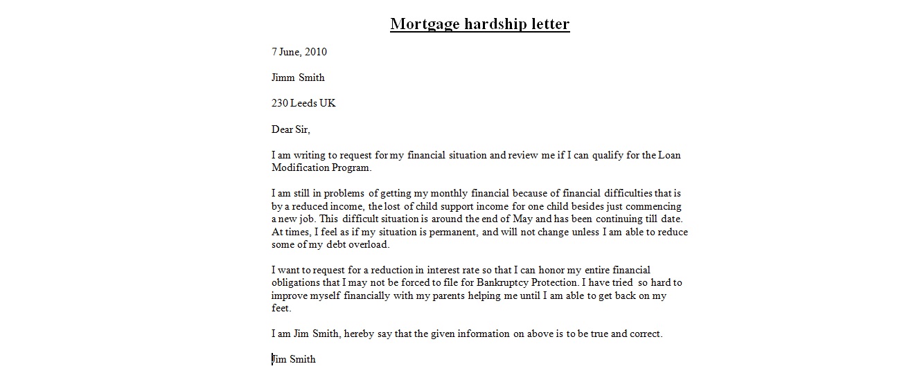Write Loan Modification Hardship Letter Hardship Letter For Loan 