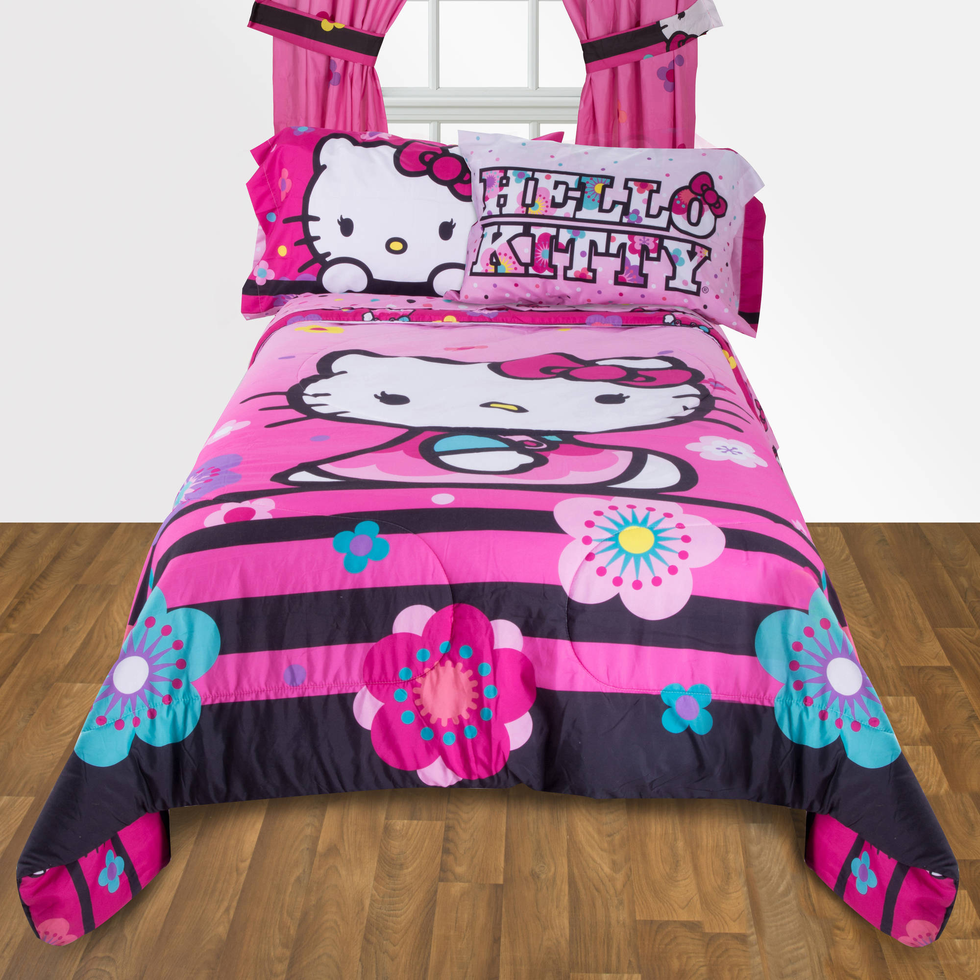 Sanrio Hello Kitty Hello Kitty Floral Ombre Tw/fl Comforter 