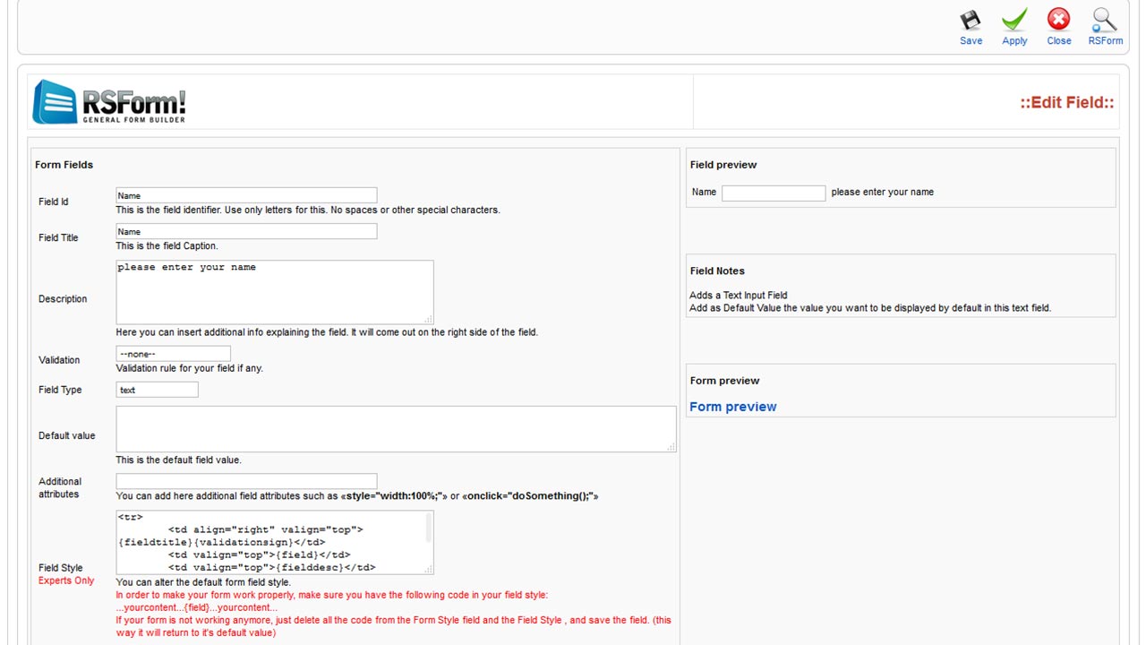 Joomla! Contact Form Creator RSContact!