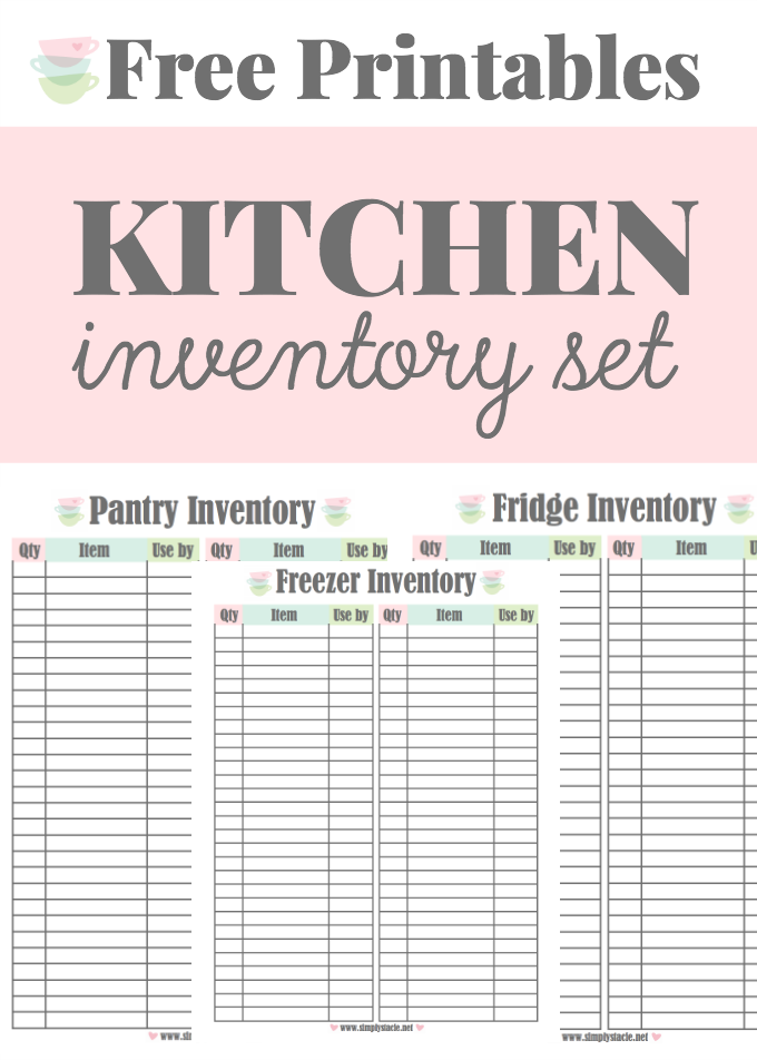 Kitchen Inventory Printables | Organizing | Pinterest | Free 