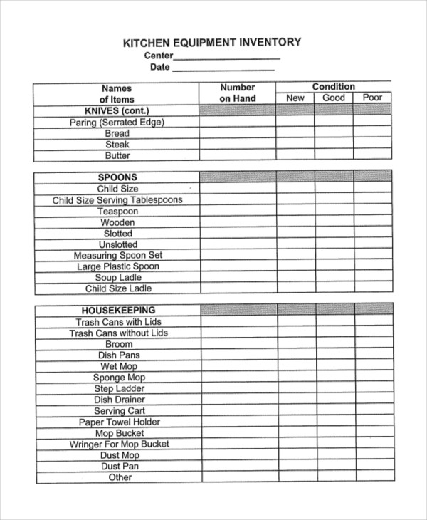 food inventory list template Kleo.beachfix.co