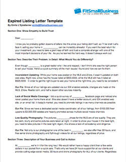 Expired Listing Letter: Free Examples That Work