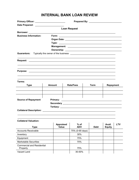 Bank Loan Application Form and Checklist Template & Sample Form 