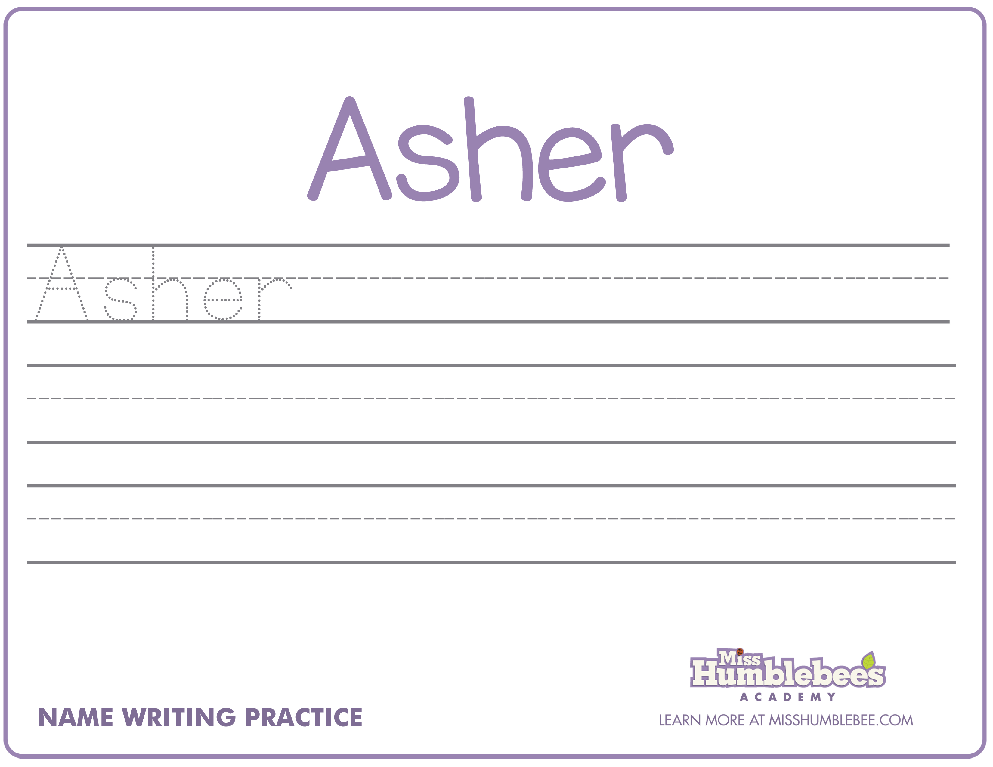 Name Handwriting Sheets amulette