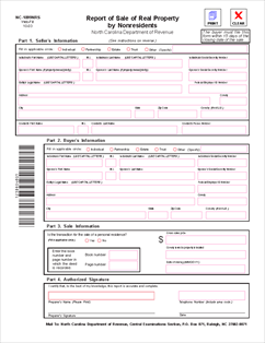 Form NC 1099 Report of Sale of Real Property by Nonresidents