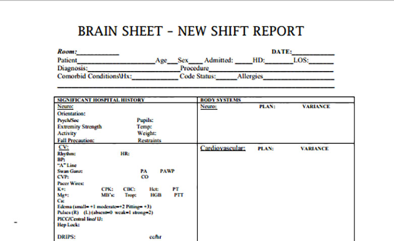 The Best SBAR & Brain FREE Nursing Report Sheets 2018 Nursejanx