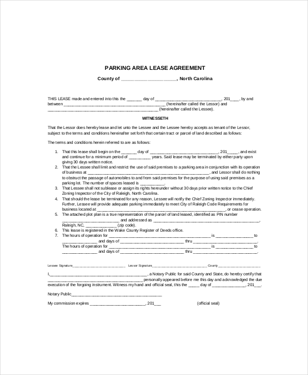lot lease agreement template parking lease template 5 free pdf 