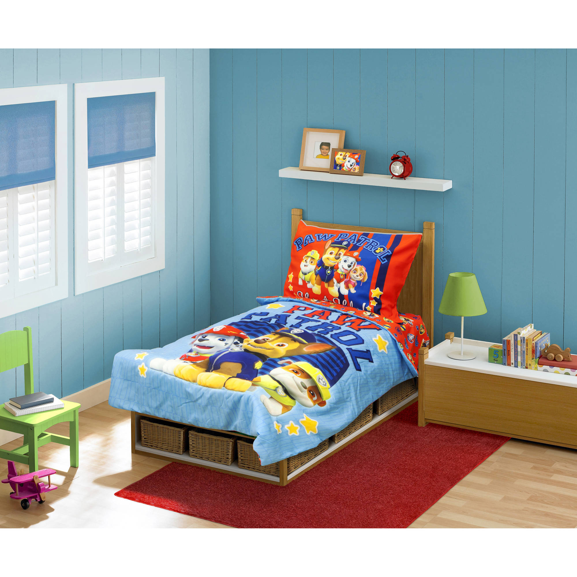 BabyBoom Nick Jr PAW Patrol 4 Piece Toddler Bedding Set Here to 