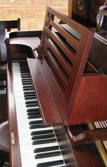 Piano music sheet holders, by Margaret Dylan Jones
