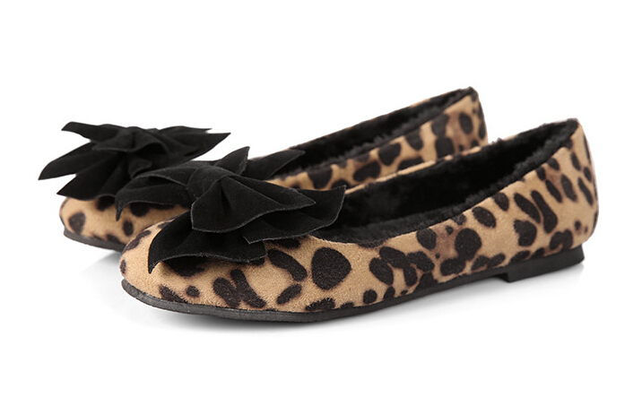 Buy The new winter plus velvet round flat shoes women with bow 