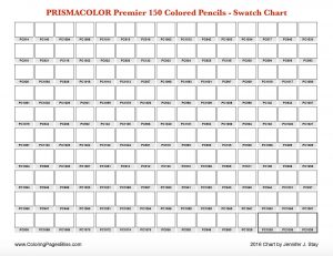 Prismacolor Premier Colored Pencil Swatch Charts