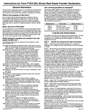 PTAX 203 Illinois Real Estate Transfer Declaration {PTAX 203 