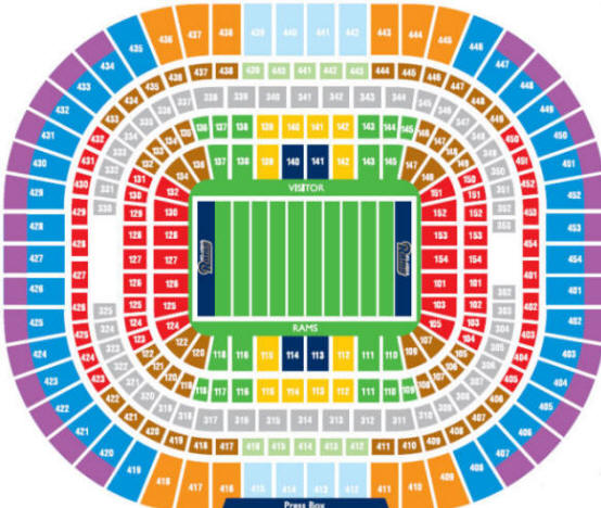 rams stadium seating chart.