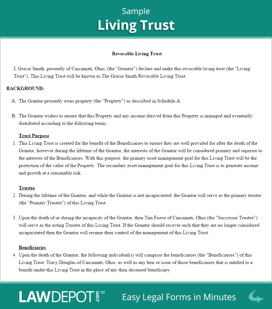 Revocable Living Trust | Free Living Trust Forms (US) | LawDepot