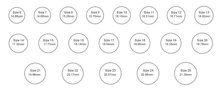 ring size diameters Koto.npand.co