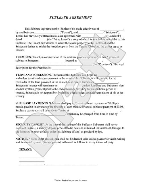 sublet agreement template sublease agreement form sublet contract 
