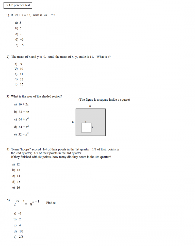 Sat Geometry Practice Worksheets 6353