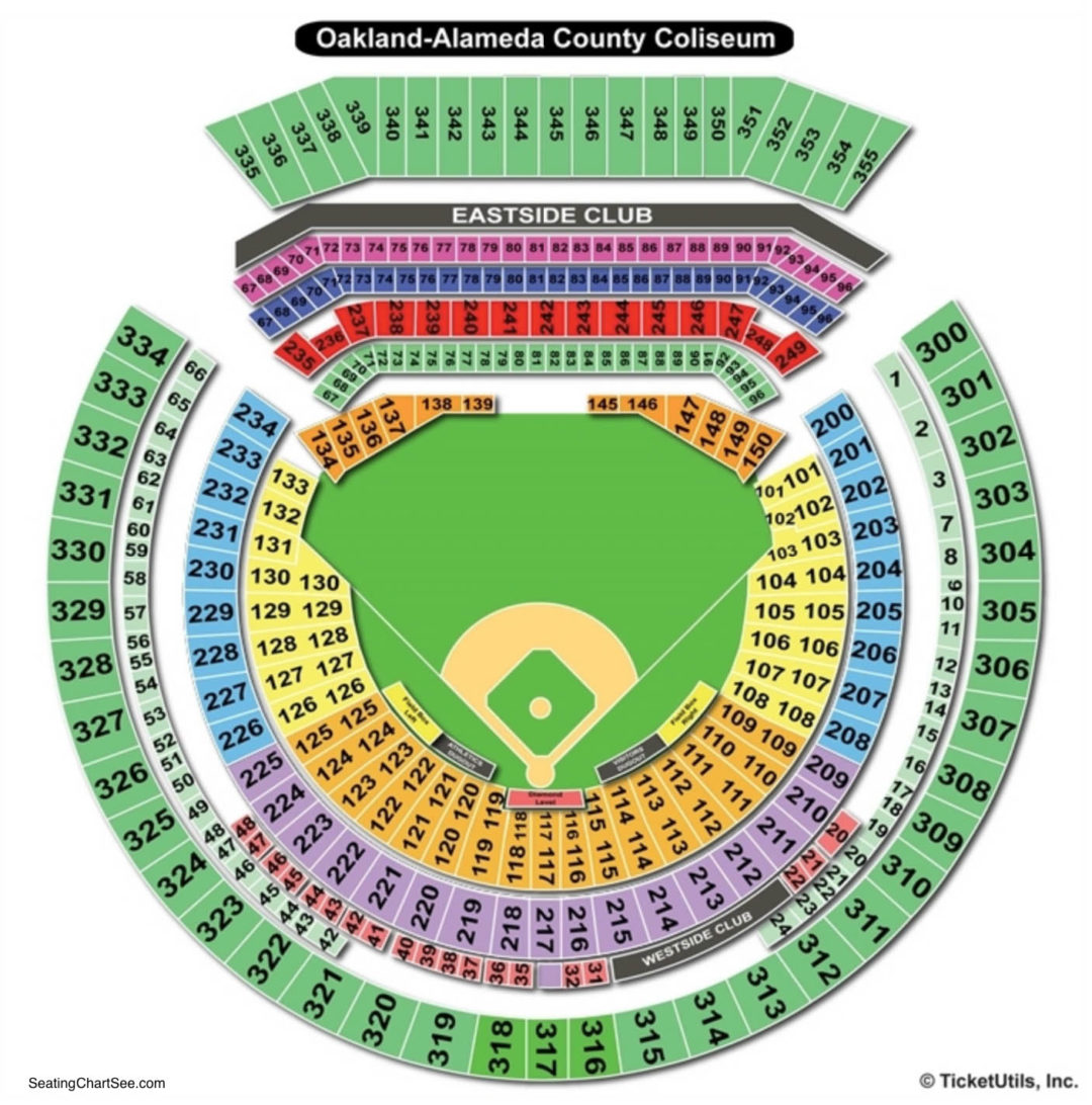 Oakland A's Seating Chart With Seat Numbers