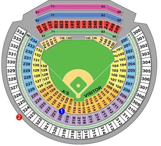 Oakland Athletics Seating Chart | Athletics Seat Chart View 