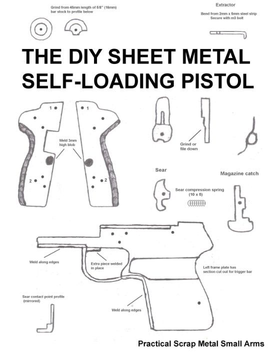 DIY Auto loading Sheet metal Pistol TEST FIRE!!! YouTube