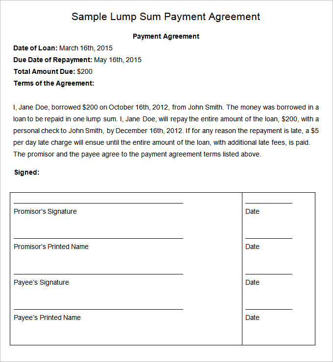payment agreement form template East.keywesthideaways.co