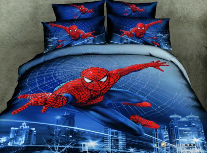 Spider Man 3d Comforter Covers Queen Size Bule Doona Duvet Cover 