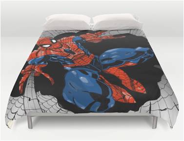 Webtastic Spiderman Queen Size Duvet Cover Bedding – Superhero Sheets