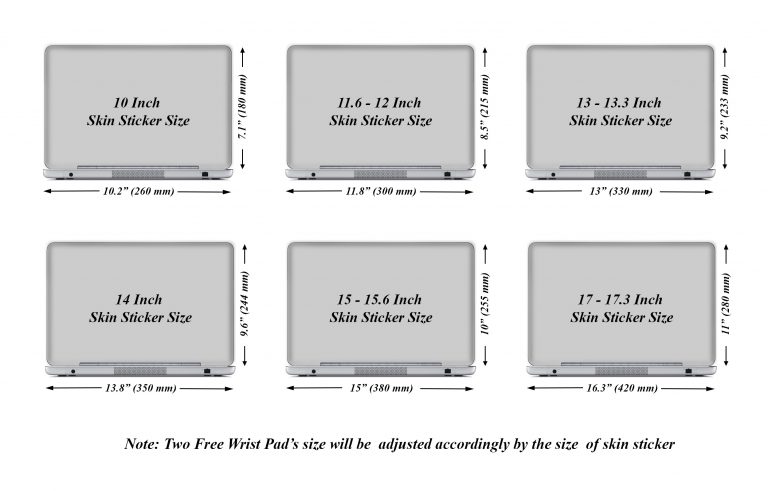 Sticker Sizes Chart | amulette